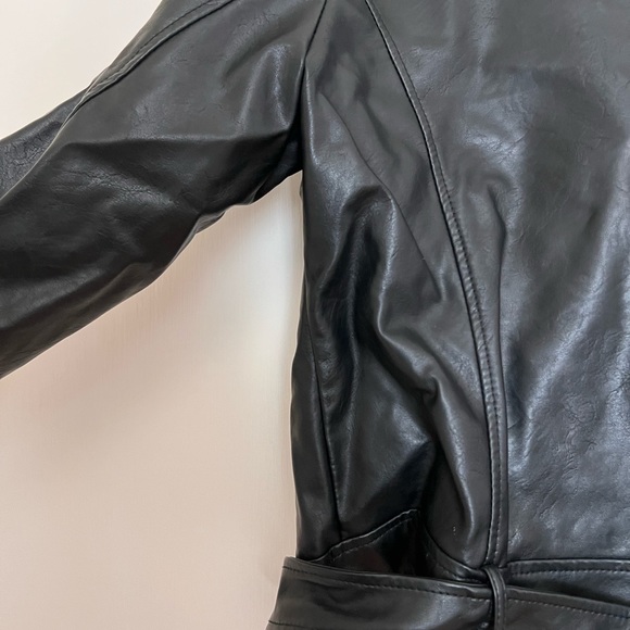 Elodie X-Large Faux Moto Leather Jacket - Picture 4 of 6